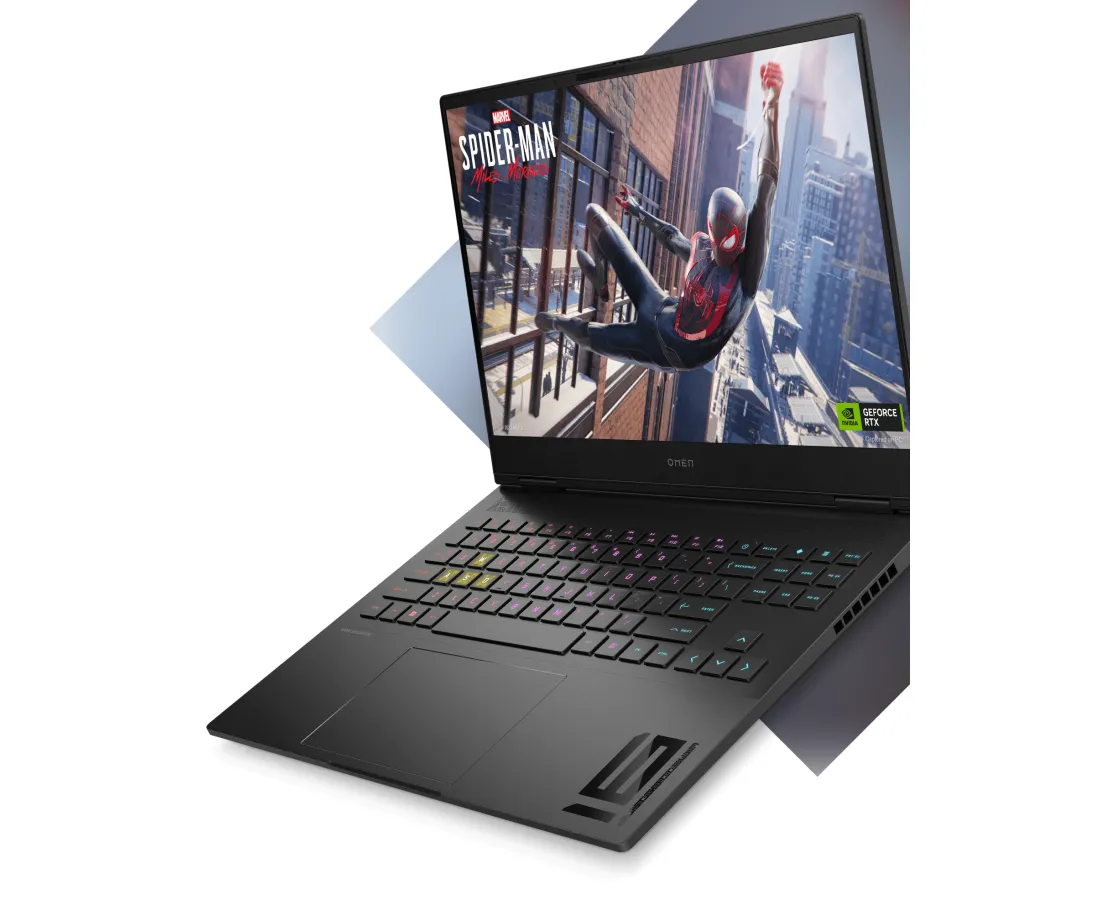 HP Omen Transcend 16 2023, CPU: Core i9 - 13900HX, RAM: 16 GB, Ổ cứng: SSD M.2 512GB, Độ phân giải : Quad HD+, Card đồ họa: NVIDIA GeForce RTX 4070, Màu sắc: Shadow Black​ - hình số , 3 image