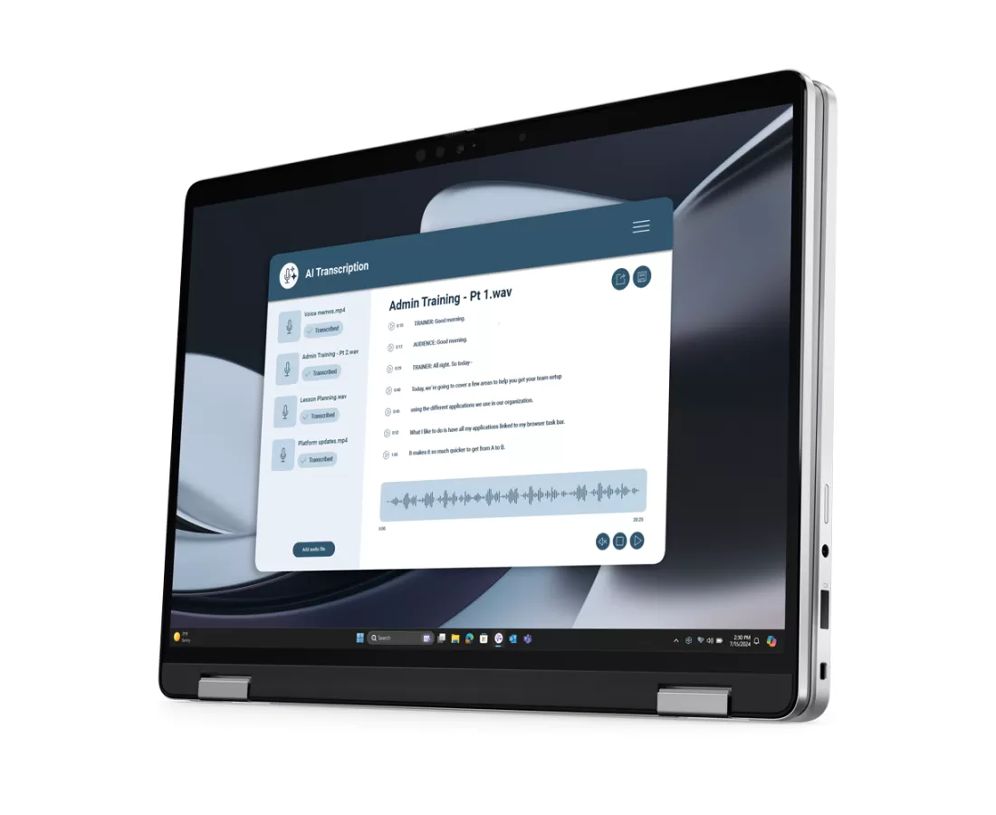 Dell Pro 14 Plus PB14255 2 in 1, CPU: Ryzen AI 5 Pro 340, RAM: RAM 16 GB, Ổ cứng: SSD 512GB, Độ phân giải : Full HD+, Card đồ họa: AMD Radeon Graphics, Kích thước màn hình: 14 inch, Loại màn hình: Laptop 2 in 1, Hệ điều hành: Windows 11, Màu sắc: Cool Silver - hình số , 3 image