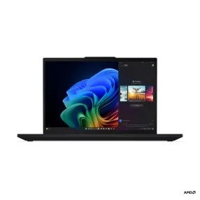 Laptop ThinkPad chính diện, màn hình bật với giao diện Windows