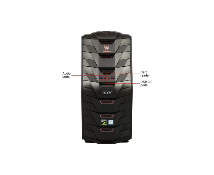 Acer Desktop PC Predator AG3-710-UC11 Intel Core i7 6th Gen 6700 (3.40 GHz) 32 GB DDR4 1 TB HDD 256 GB SSD NVIDIA GeForce GTX 1070 Windows 10 Home