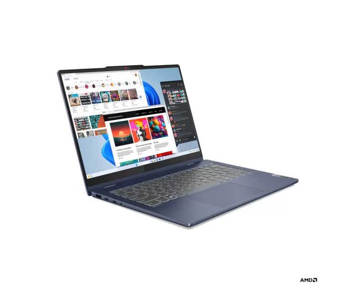 Lenovo IdeaPad 5 2 in 1 14AHP9, CPU: Ryzen 7 8845HS, RAM: RAM 16 GB, Ổ cứng: SSD 1TB, Độ phân giải : Full HD+ Touch, Card đồ họa: AMD Radeon Graphics, Màu sắc: Cosmic Blue - hình số , 2 image