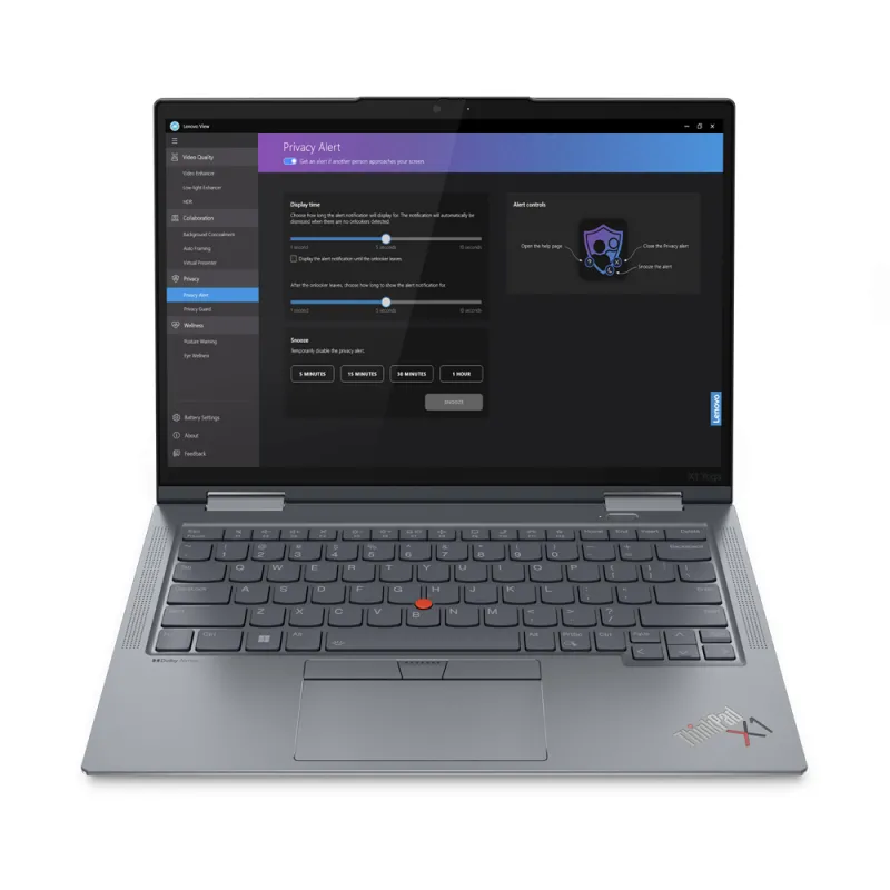 Lenovo ThinkPad X1 Yoga Gen 8, CPU: Core i7 - 1355U, RAM: 16 GB, Ổ cứng: SSD M.2 512GB, Độ phân giải : Full HD+, Card đồ họa: Intel Iris Xe Graphics, Màu sắc: Carbon Fiber - hình số , 10 image
