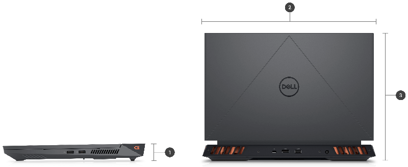 Laptop Dell Gaming G15 5535 Ryzen 5 - 7640HS RAM 16GB SSD 1TB RTX 3050 6G 15.6-inch FHD 120Hz Windows 11 Dark Shadow Gray