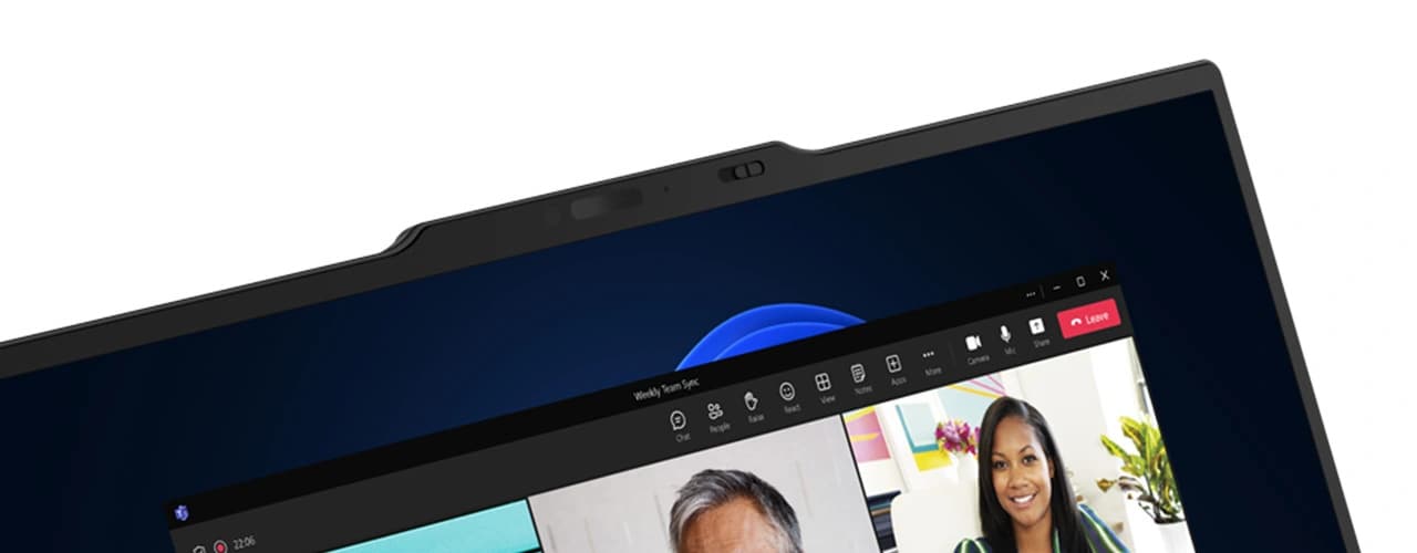 Chi tiết Bar Giao Tiếp trên đỉnh màn hình của laptop Lenovo ThinkPad X1 Carbon Gen 12.
