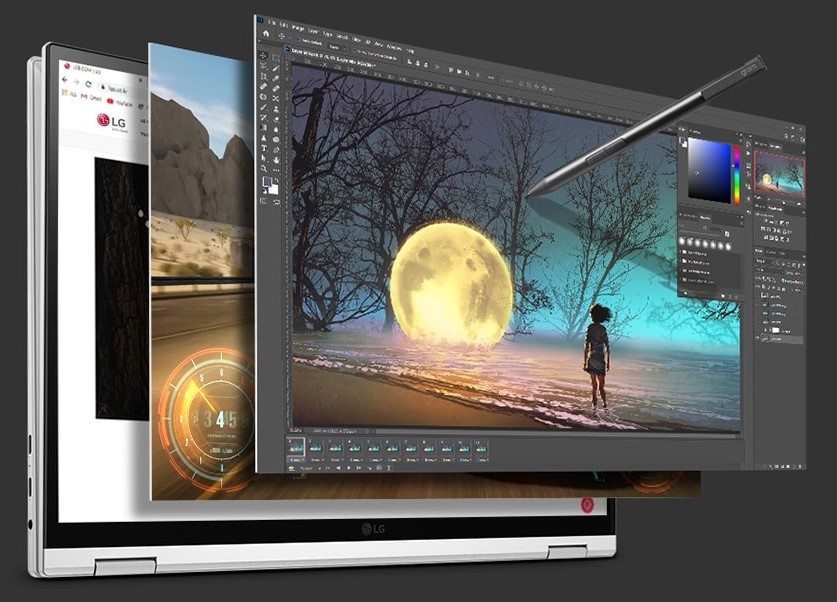 Laptop LG Gram 16T90Q 2 in 1 Core i7-1260P RAM 16GB SSD 512GB 16-inch QHD Touch Windows 11 - Black