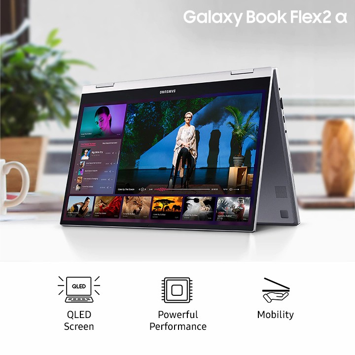 Galaxy Book Flex2 Alpha Core i5 1135G7 8GB 256GB SSD 13.3 inch FHD Touch-Screen Windows 11 Home - Royal Silver
