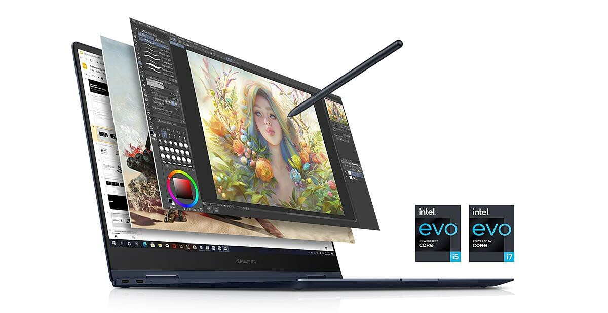Samsung Galaxy Book Pro 360 Core i7 1165G7 8GB 512GB SSD 15.6 inch AMOLED Touch-Screen Windows 11 Home - Mystic Blue