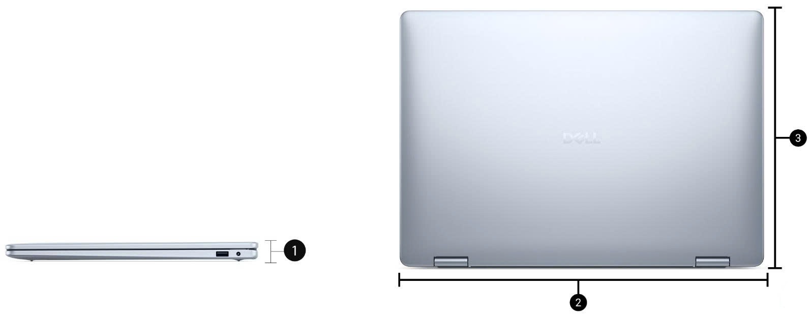 Laptop Dell 16 Plus DB16255 có kích thước gọn, dễ dàng mang theo