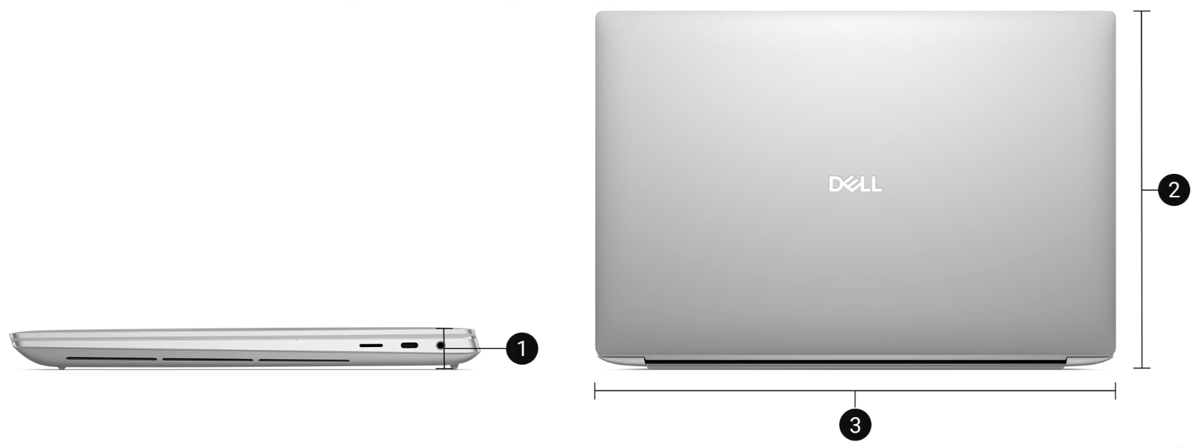 Kích thước của Dell 16 premium DA16250