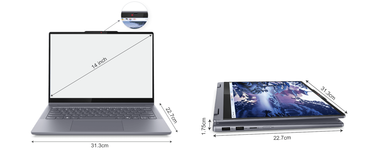 Kích thước máy Lenovo IdeaPad 5 2 in1 14IAL10