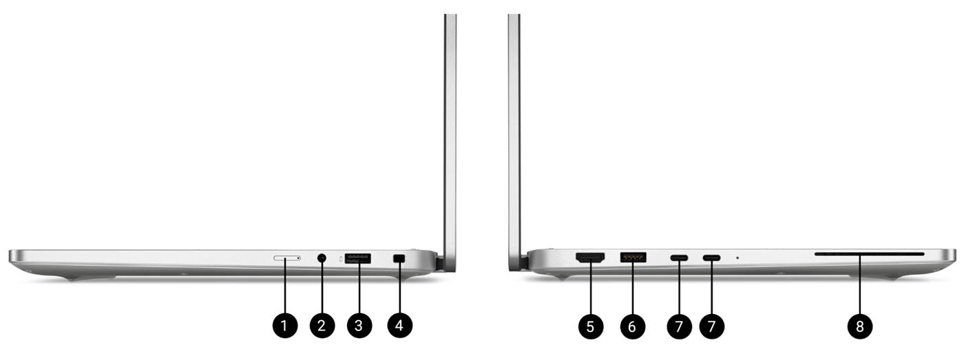 Dell Pro 13 Plus PB13255 cổng kết nối