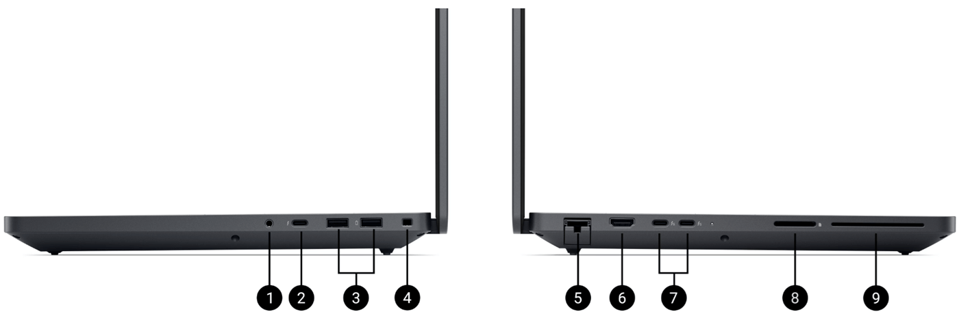 Cổng kết nối laptop Dell Pro Max 16 Plus MB16250
