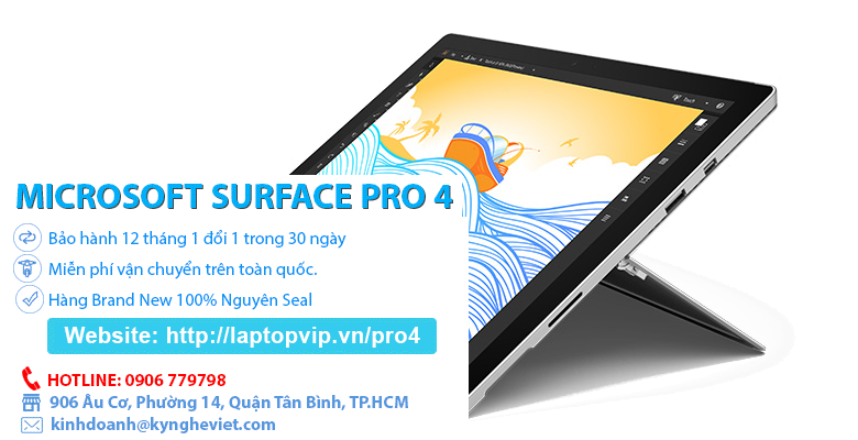 Microsoft Surface Pro 4 nhập Mỹ Bảo hành 12T, Giá tốt - 1