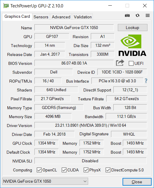 Dell G3 15 3579 Core i5-8300H 4GB HDD 1TB 15.6 inch FHD GTX 1050 Windows 10