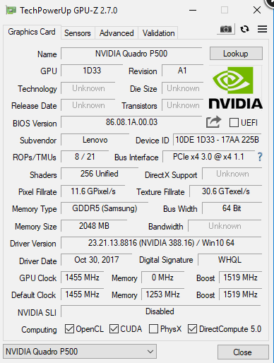 Lenovo ThinkPad P52s