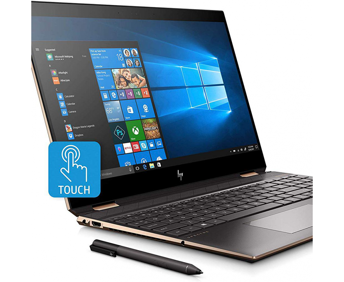 HP Spectre X360 15 2-in-1, CPU: Core™ i7-9750H, RAM: 16 GB, Ổ cứng: SSD M.2 256GB, Độ phân giải : Ultra HD (3840 x 2160), Card đồ họa: NVIDIA GeForce GTX 1650 - hình số , 4 image