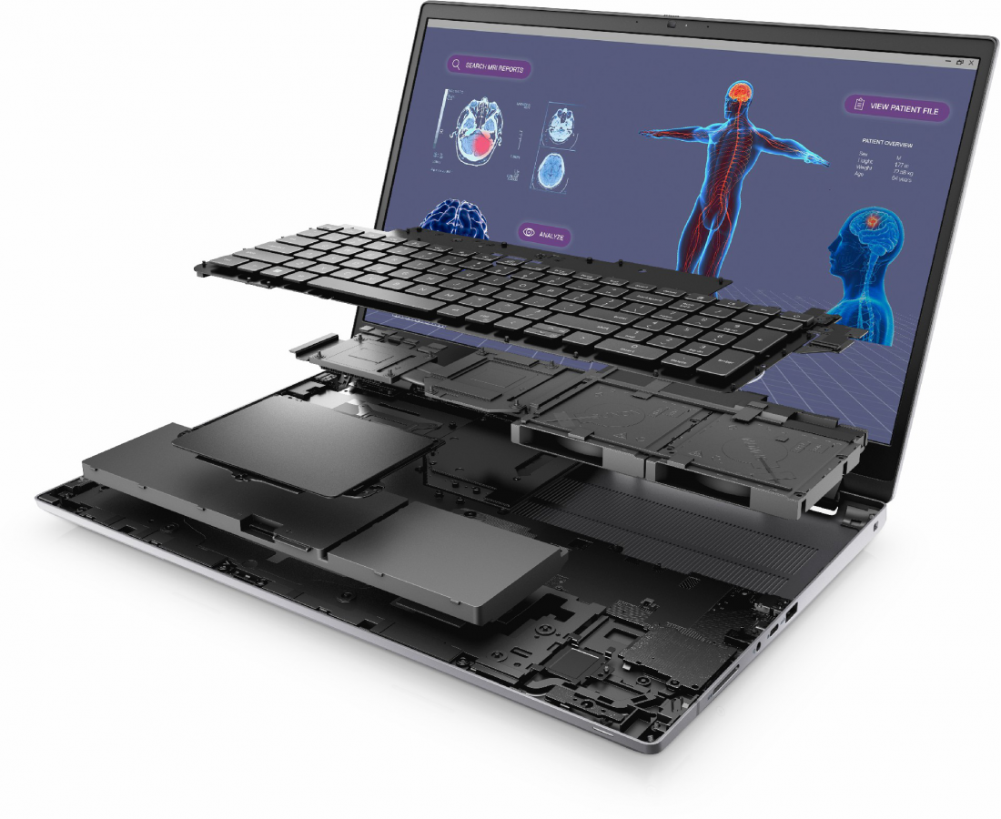 Dell Precision 7780, CPU: Core i7 - 13850HX, RAM: 32GB, Ổ cứng: SSD M.2 512GB, Độ phân giải: FHD, Card đồ họa: NVIDIA RTX 3500 Ada, Màu sắc: Grey - hình số , 8 image