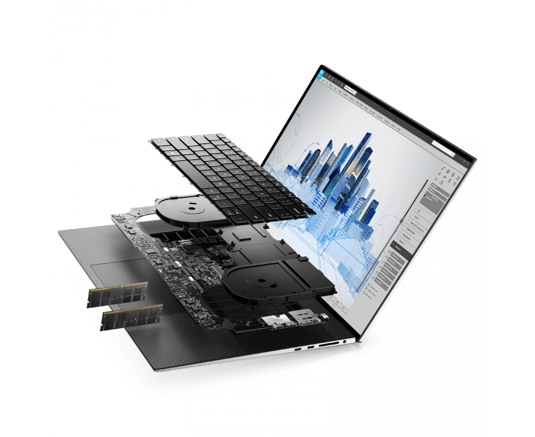 Dell Precision 5760, CPU: Core i7 - 11850H, RAM: 8GB, Ổ cứng: SSD M.2 256GB, Độ phân giải: FHD+, Card đồ họa: NVIDIA RTX A2000, Màu sắc: Silver - hình số , 6 image