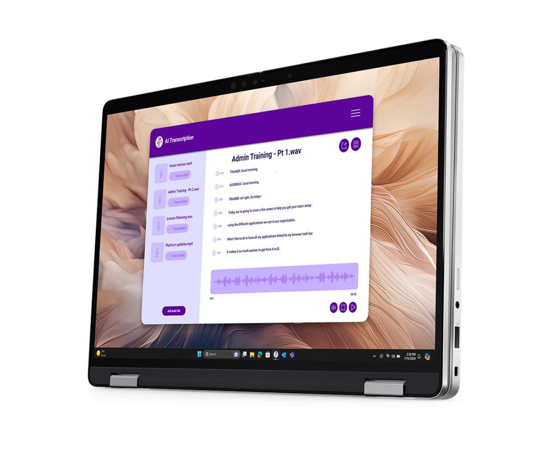 Dell Pro 14 Plus PB14250 2 in 1, CPU: Core Ultra 5 236V, RAM: RAM 16 GB, Ổ cứng: SSD 256GB, Độ phân giải : Full HD+, Card đồ họa: Intel Arc Graphics, Kích thước màn hình: 14 inch, Loại màn hình: Laptop Touch, Hệ điều hành: Windows 11, Màu sắc: Cool Silver - hình số , 3 image