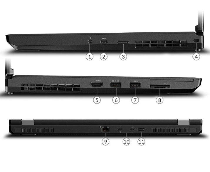 Lenovo ThinkPad P72 Workstation, CPU: Xeon E 2186M, RAM: RAM 64 GB, Ổ cứng: SSD 1TB, Độ phân giải : Ultra HD, Card đồ họa: Quadro P5200 - hình số , 8 image