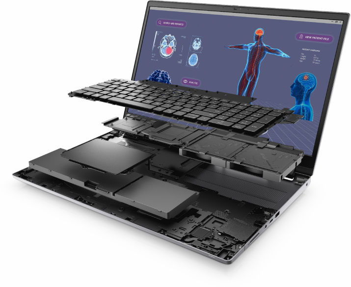Dell Precision 7780, CPU: Core i7 13850HX, RAM: RAM 64GB, Ổ cứng: SSD 1TB, Độ phân giải: FHD, Card đồ họa: NVIDIA RTX 3500 Ada, Màu sắc: Grey - hình số , 8 image