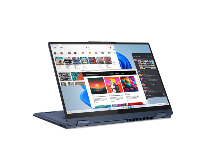 Lenovo IdeaPad 5 2 in 1 16IRU9, CPU: Core 7 150U, RAM: RAM 16 GB, Ổ cứng: SSD 1TB, Độ phân giải: Full HD+ Touch, Card đồ họa: Intel Graphic, Màu sắc: Cosmic Blue - hình số , 2 image