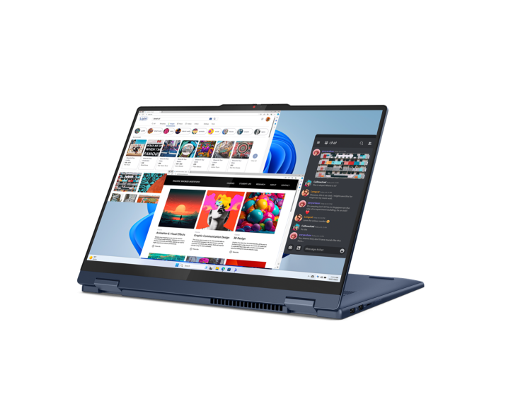 Lenovo IdeaPad 5 2 in 1 16IRU9, CPU: Core 7 150U, RAM: RAM 16 GB, Ổ cứng: SSD 1TB, Độ phân giải: Full HD+ Touch, Card đồ họa: Intel Graphic, Màu sắc: Cosmic Blue - hình số , 3 image