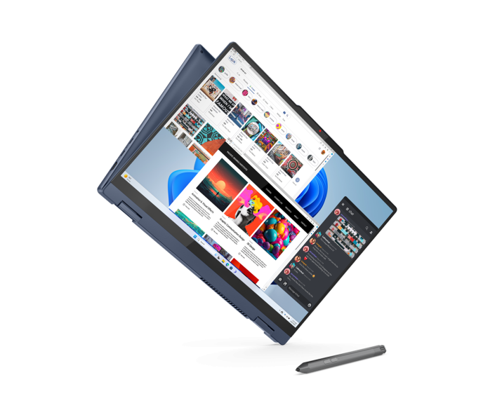 Lenovo IdeaPad 5 2 in 1 16IRU9, CPU: Core 7 150U, RAM: RAM 16 GB, Ổ cứng: SSD 1TB, Độ phân giải: Full HD+ Touch, Card đồ họa: Intel Graphic, Màu sắc: Cosmic Blue - hình số , 4 image