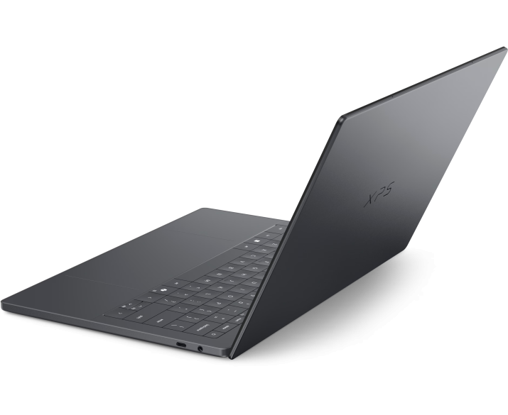 Dell XPS mở góc thấp cho thấy độ mỏng và bản lề chắc chắn