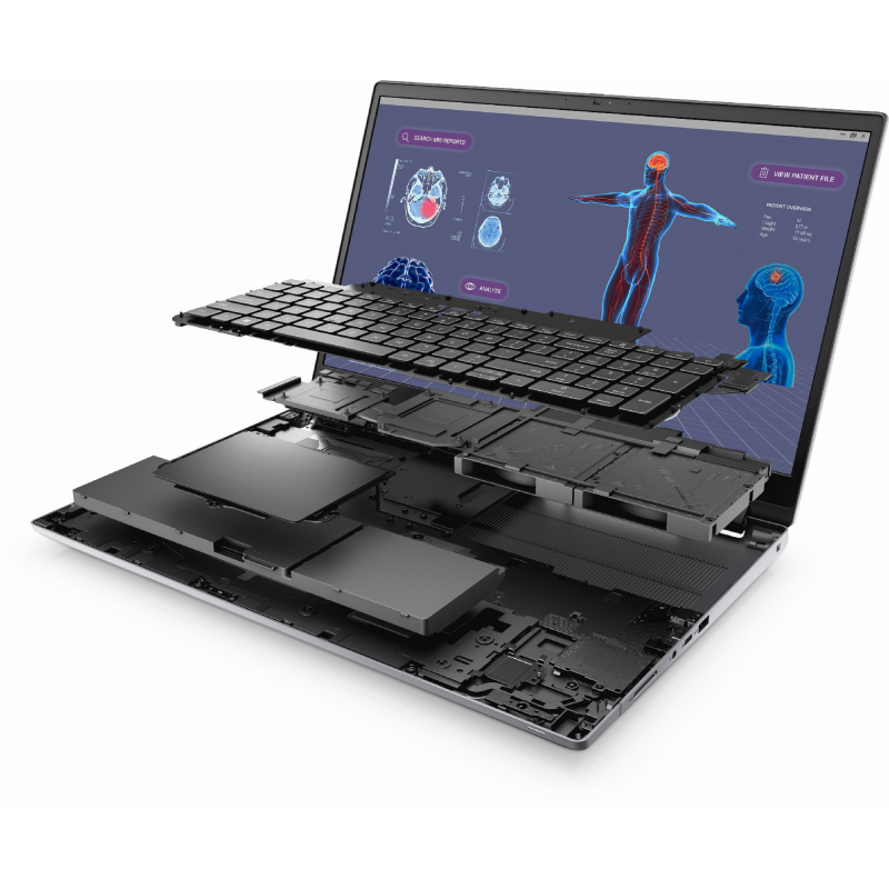 Dell Precision 7780, CPU: Core i7 - 13850HX, RAM: 32GB, Ổ cứng: SSD M.2 512GB, Độ phân giải: FHD, Card đồ họa: NVIDIA RTX 3500 Ada, Màu sắc: Grey - hình số , 8 image